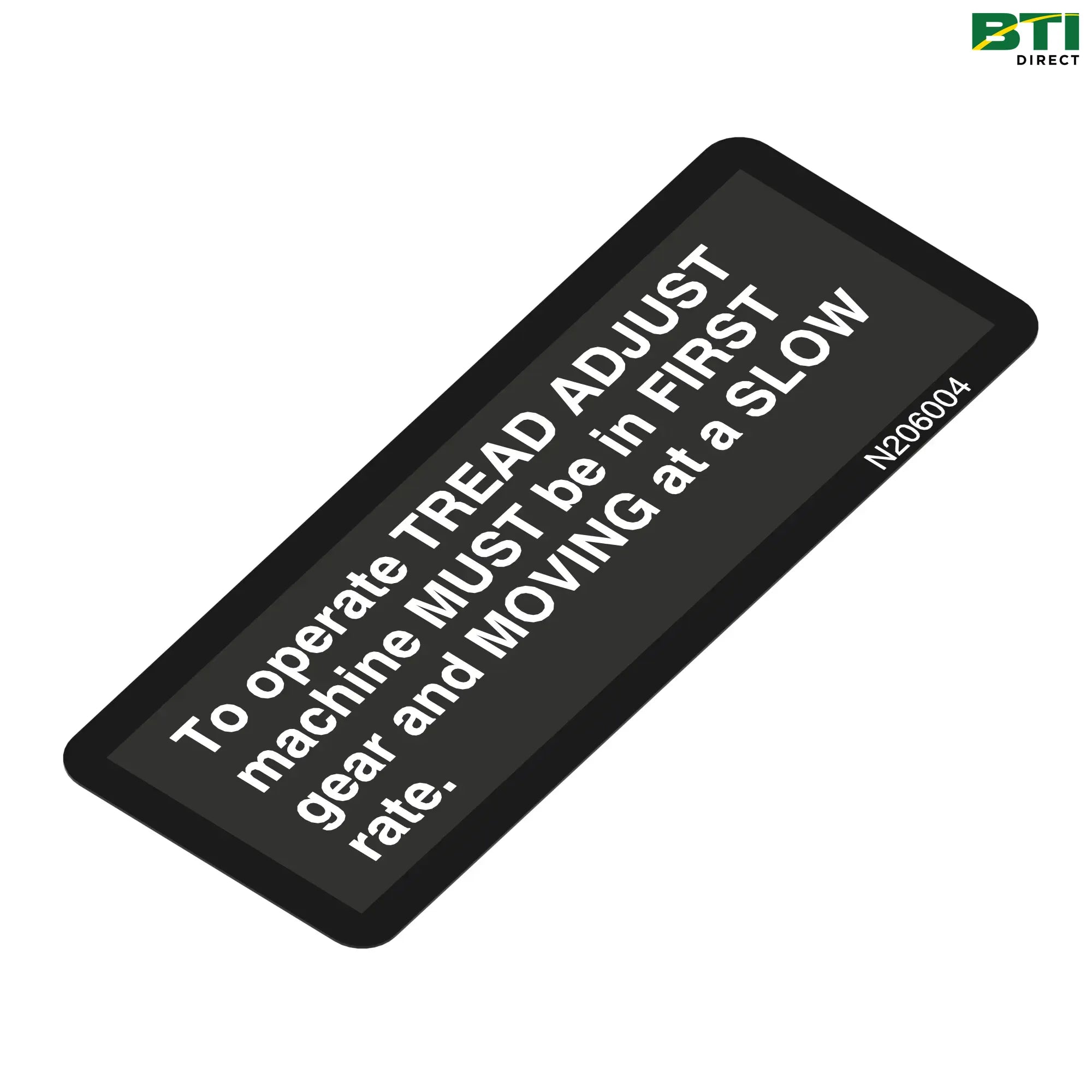 N206004: Label, Tread Adjust