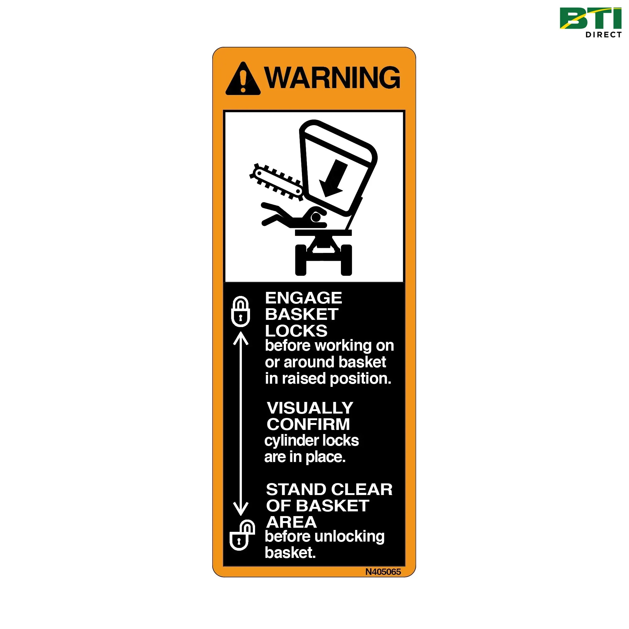 N405065: Basket Warning Label, Front