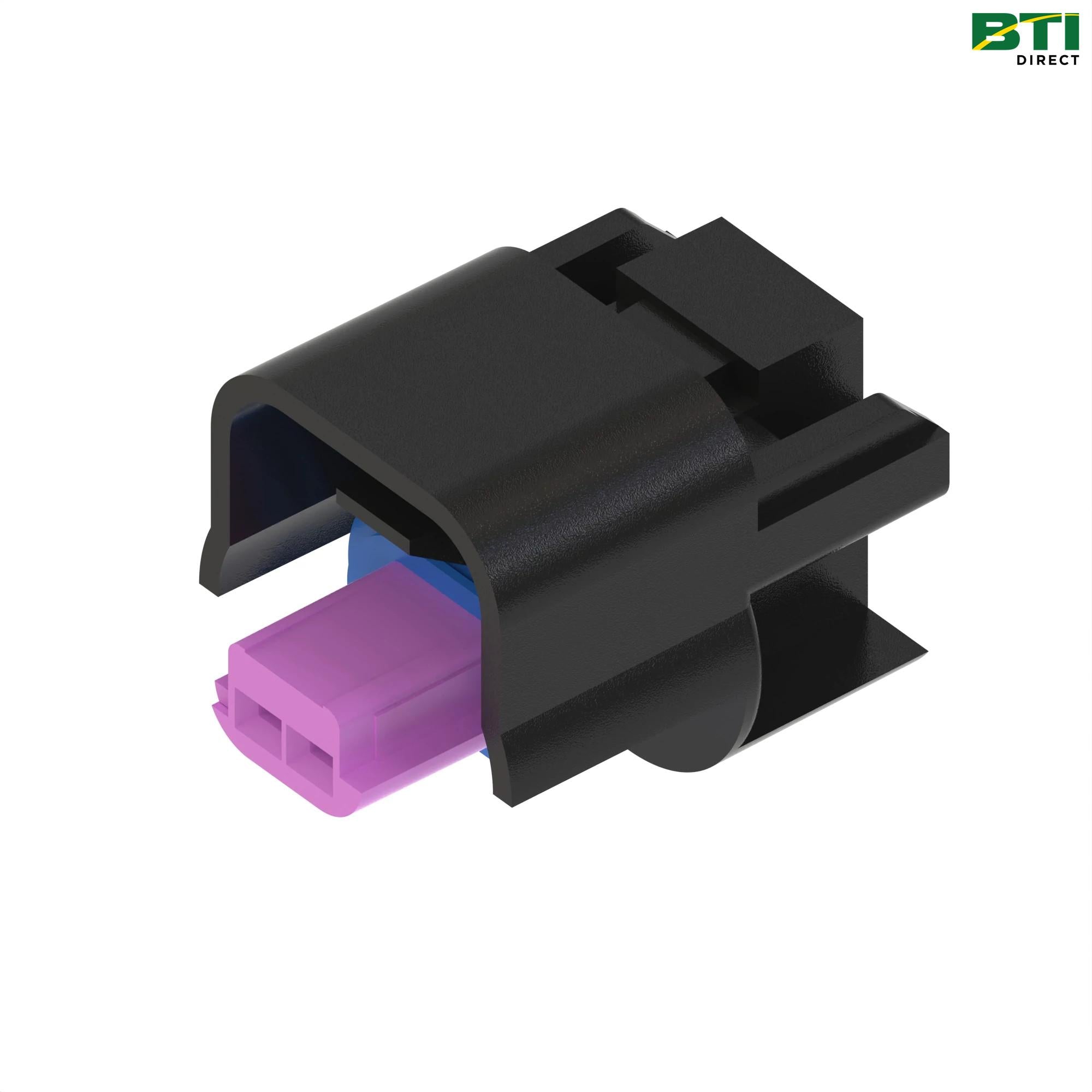 57M8924: Black External Electrical Connector Housing, 2 Cavities