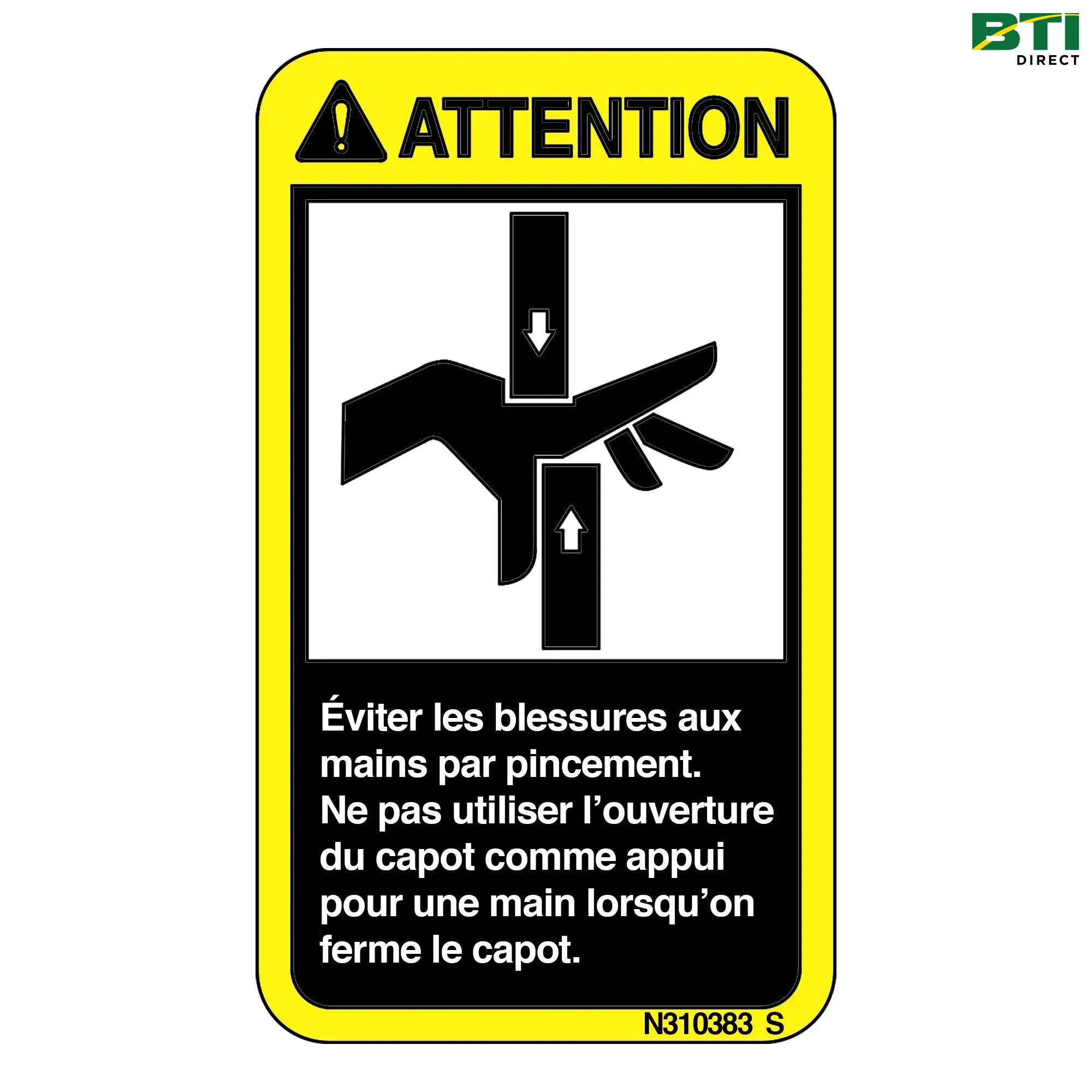 N310383: Pinch Point Caution Label