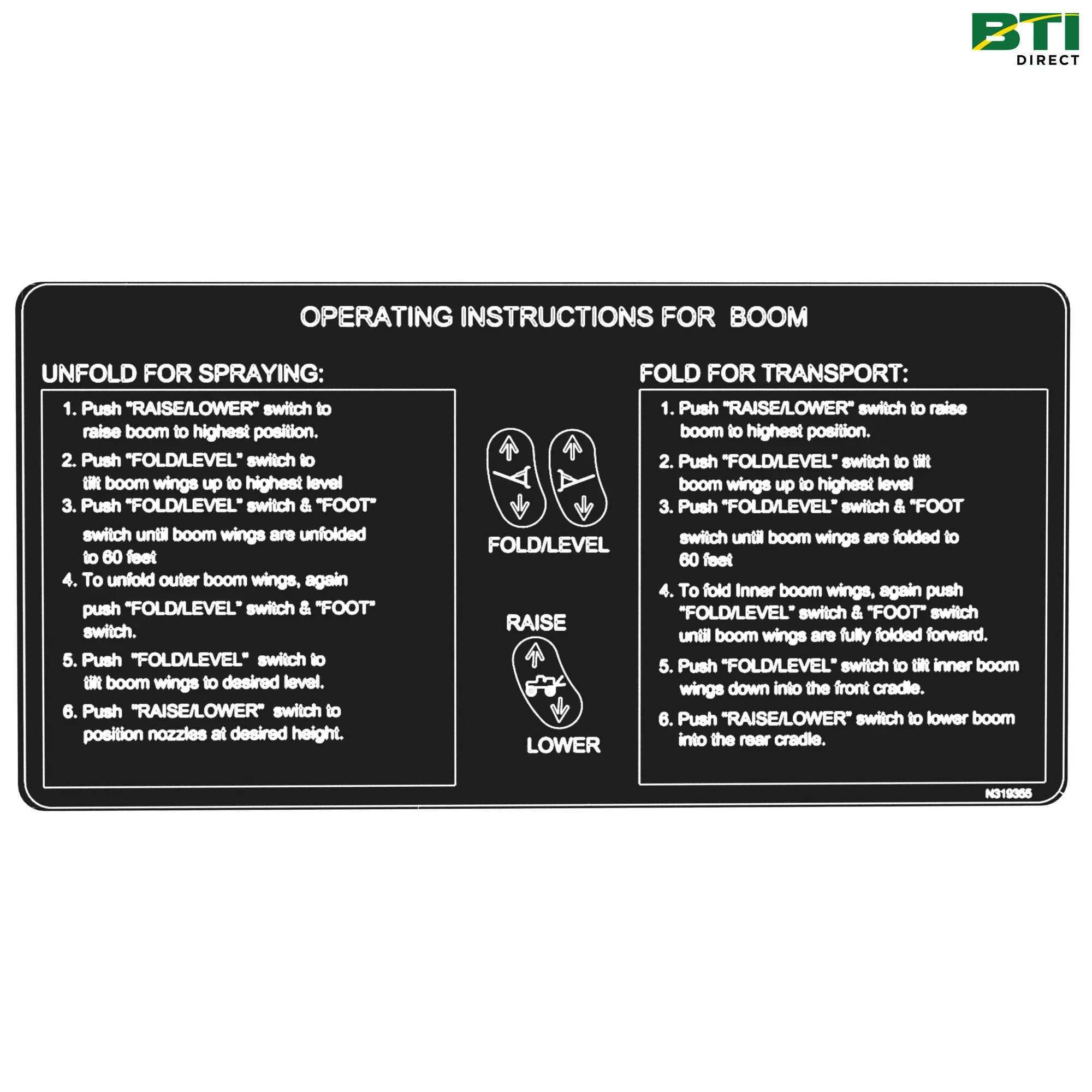 N319355: Boom Fold Instruction Label