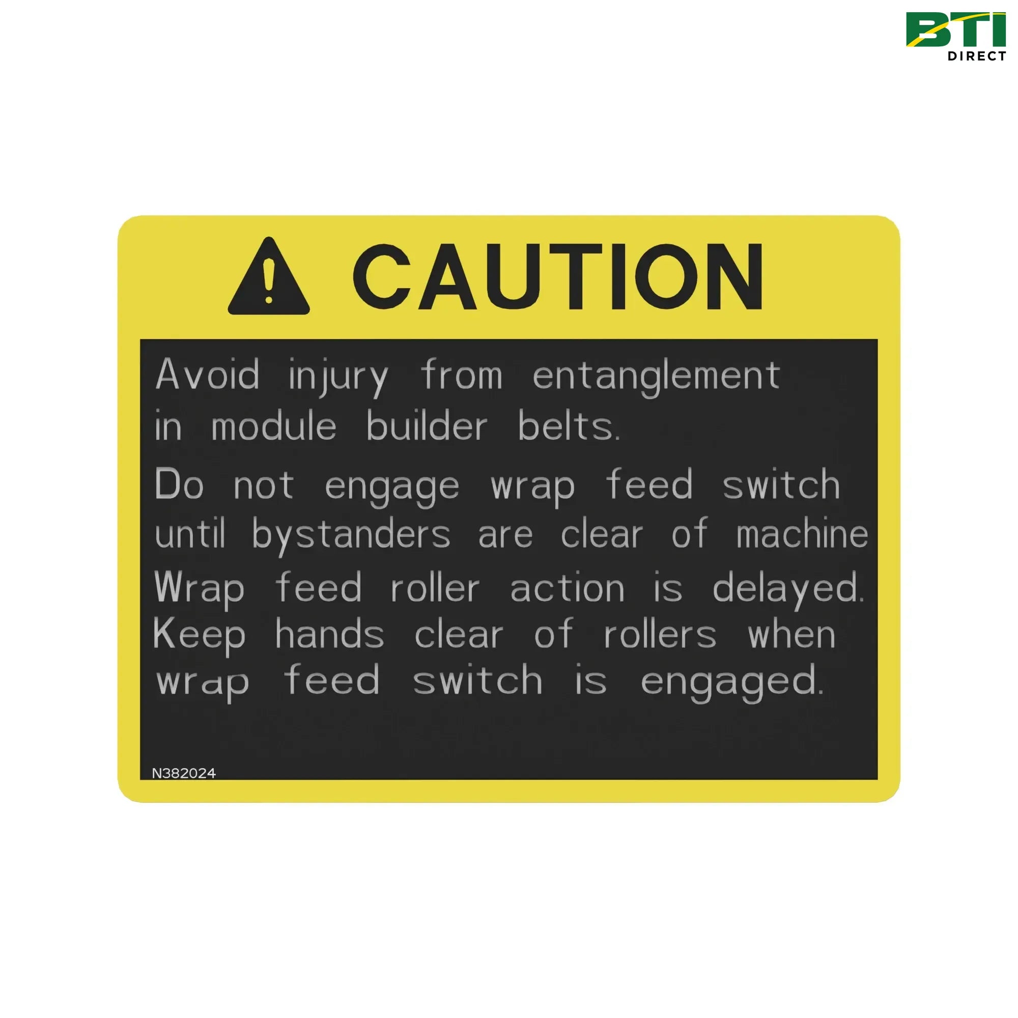 N382024: Wrap Feed Caution Decal