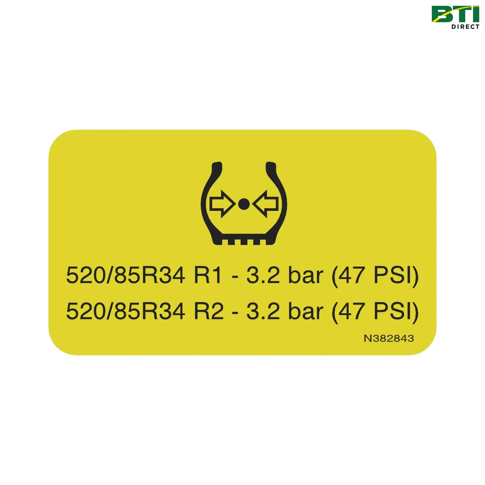 N382843: Guide Tire Press Text Free Label