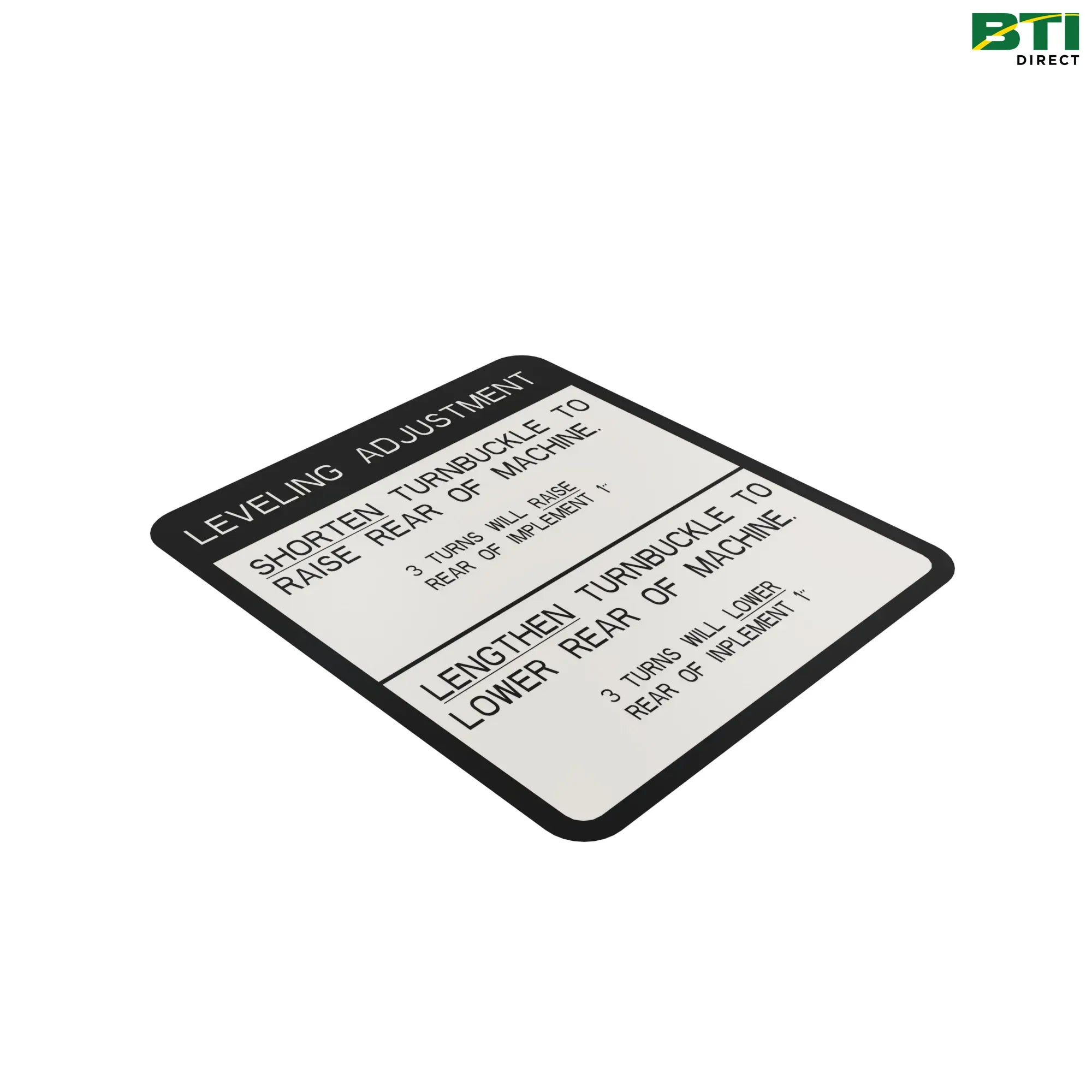 N237002: Leveling Instruction Label