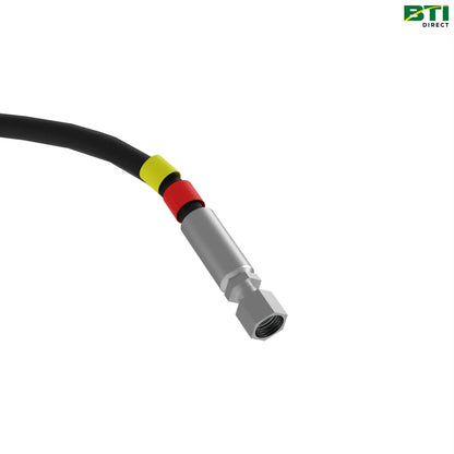 AXE40534: Steering Cylinder Left to Bulkhead Hydraulic Hose