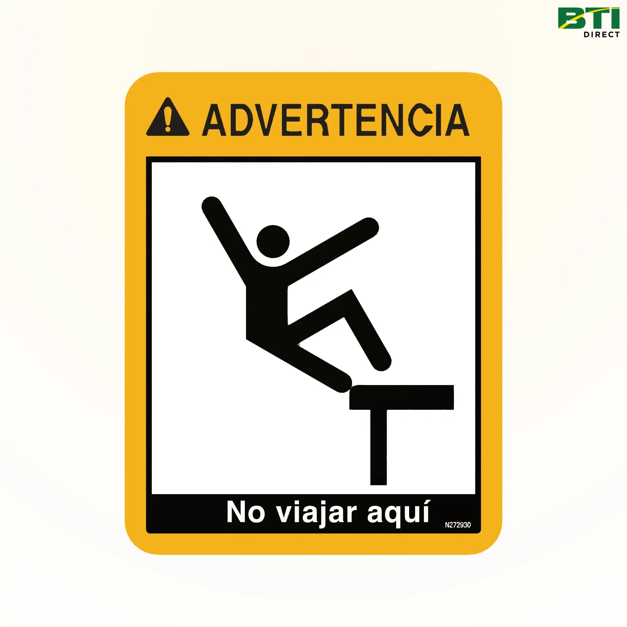 N272930: Do Not Ride Decal, Spanish