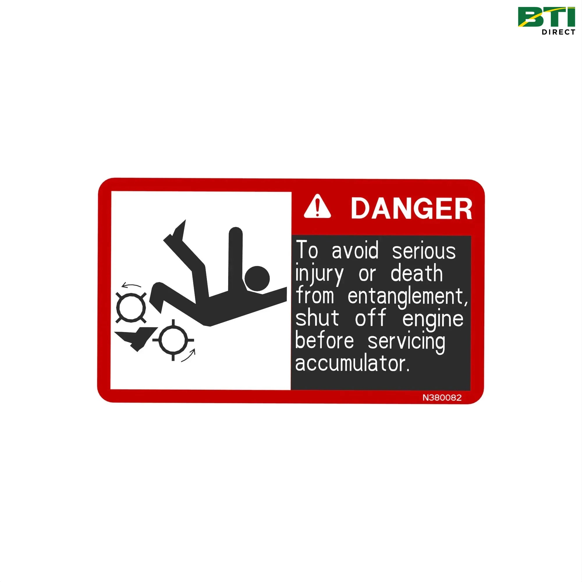 N380082: Safety Sign, Entanglement Danger