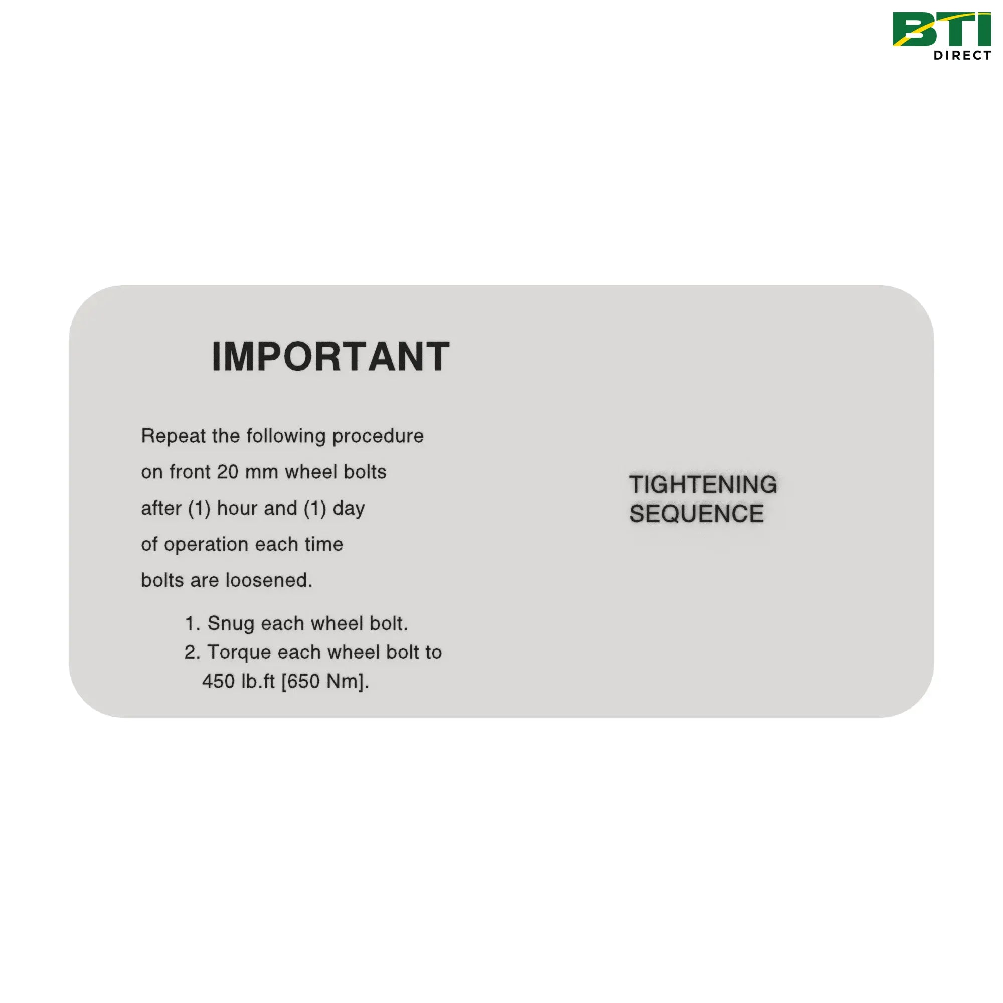 N198634: Label Wheel Bolt torque