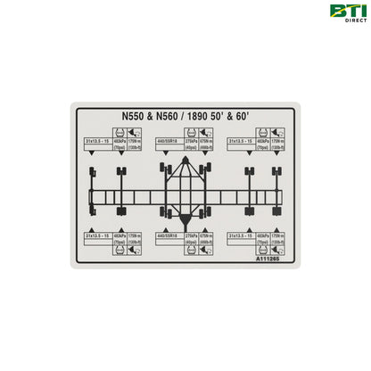 A111265: Tire Pressure and Torque Label