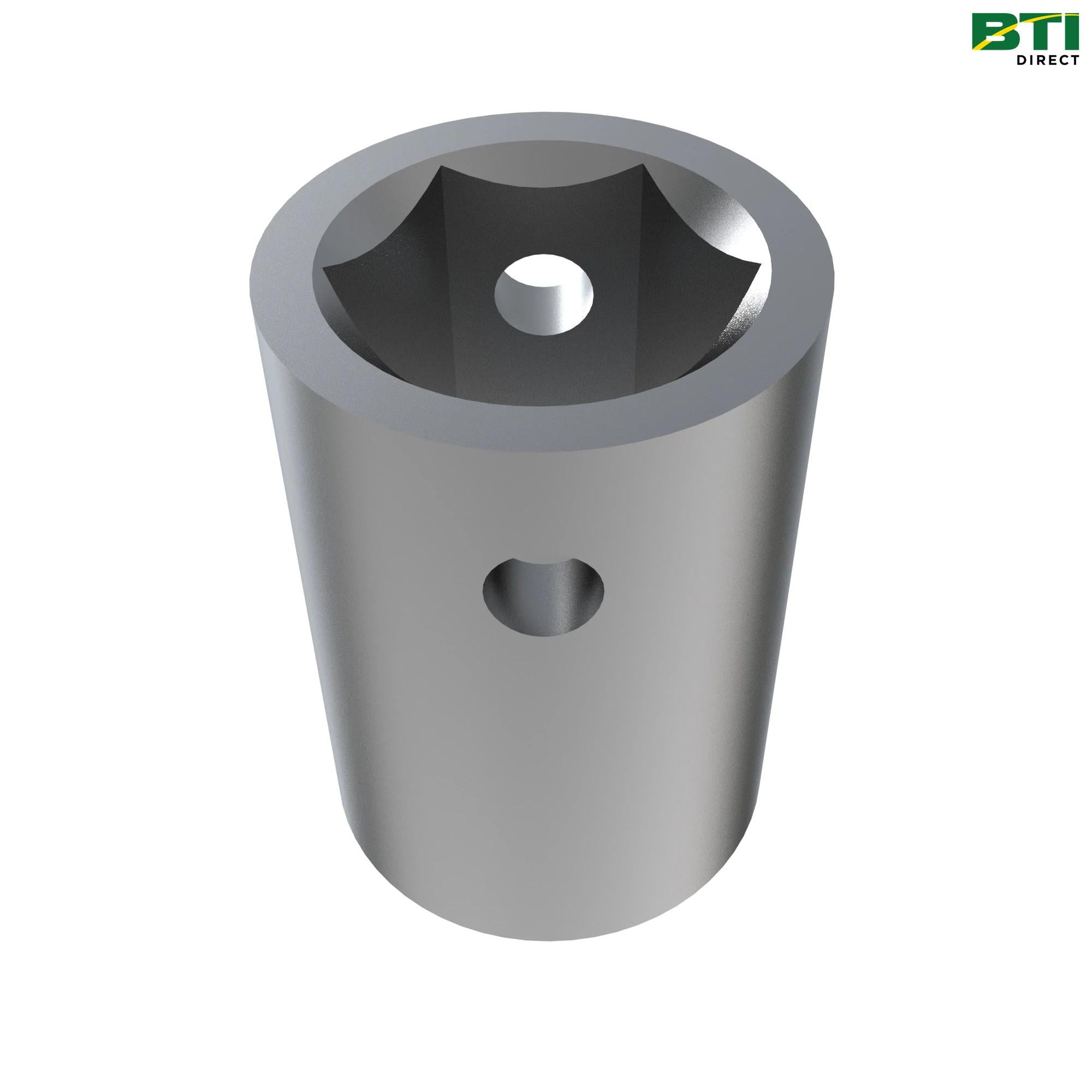 A54216: Round Outer Diameter and Hexagonal Inner Diameter Bushing with One Hole