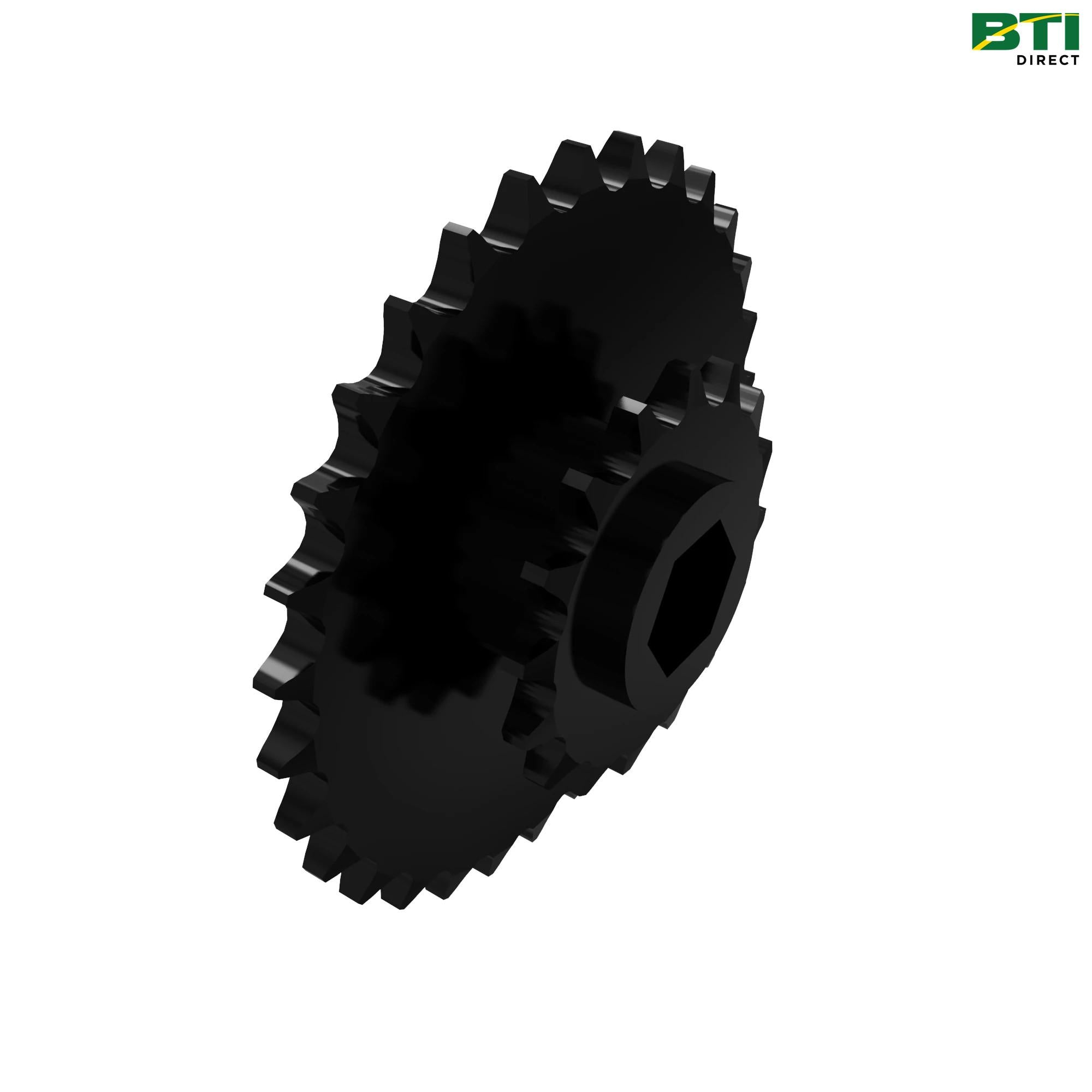 AA62991: Fertilizer Transmission Double Chain Sprocket, 16 and 30 Tooth