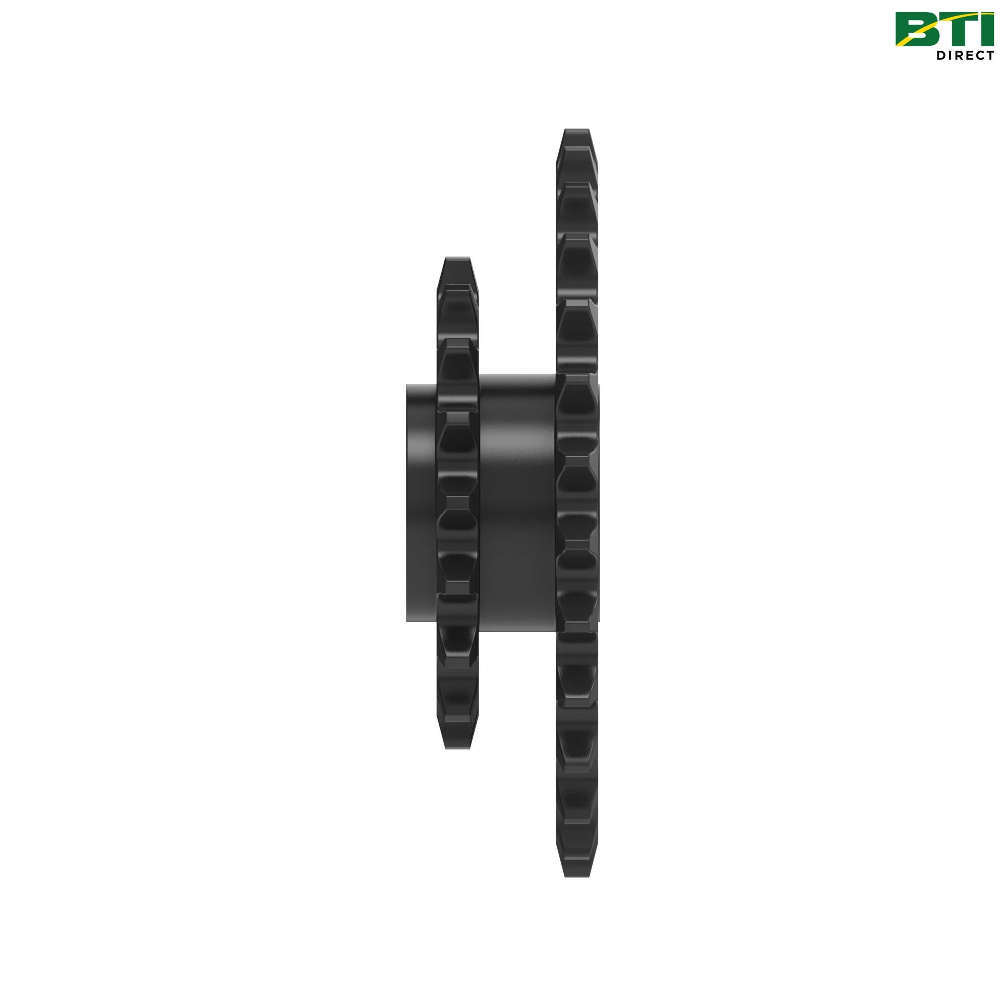 AA62993: Seed Transmission Double Chain Sprocket, 18 and 28 Tooth