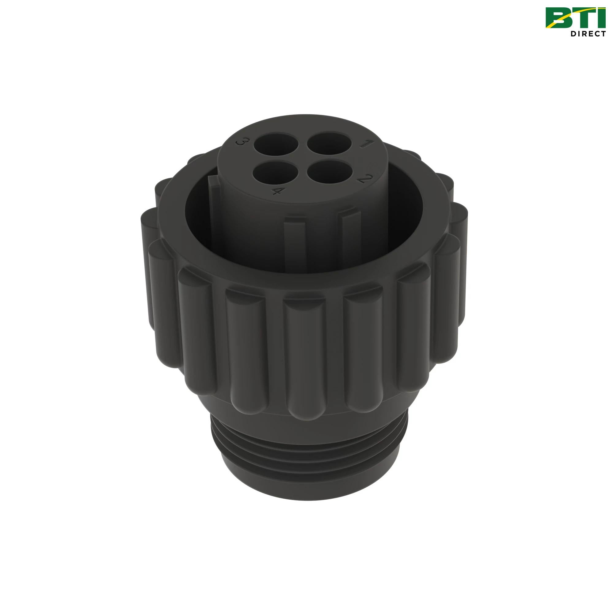 AE44392: Black Electrical Connector Assembly, 4 Cavities