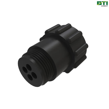 AE44932: Black Electrical Connector, 4 Cavities