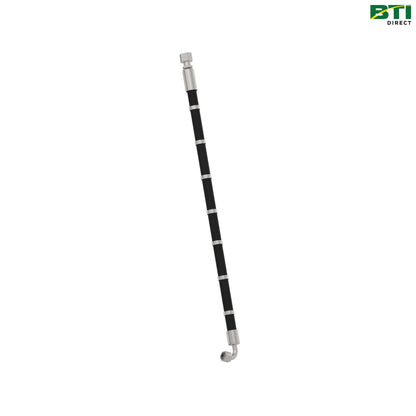 AKK34349: Front Wheel Motor Case Drain Hydraulic Hose, Right Side