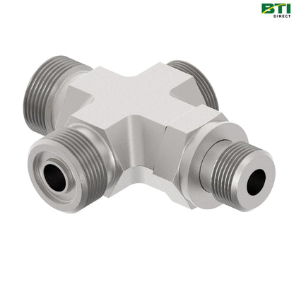 AL110232: Adjustable Stud Cross Fitting, O-Ring Face Seal (ORFS)