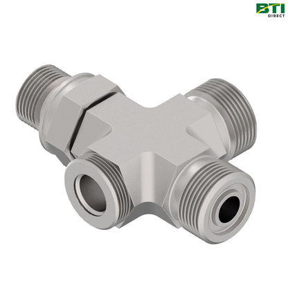 AL110232: Adjustable Stud Cross Fitting, O-Ring Face Seal (ORFS)