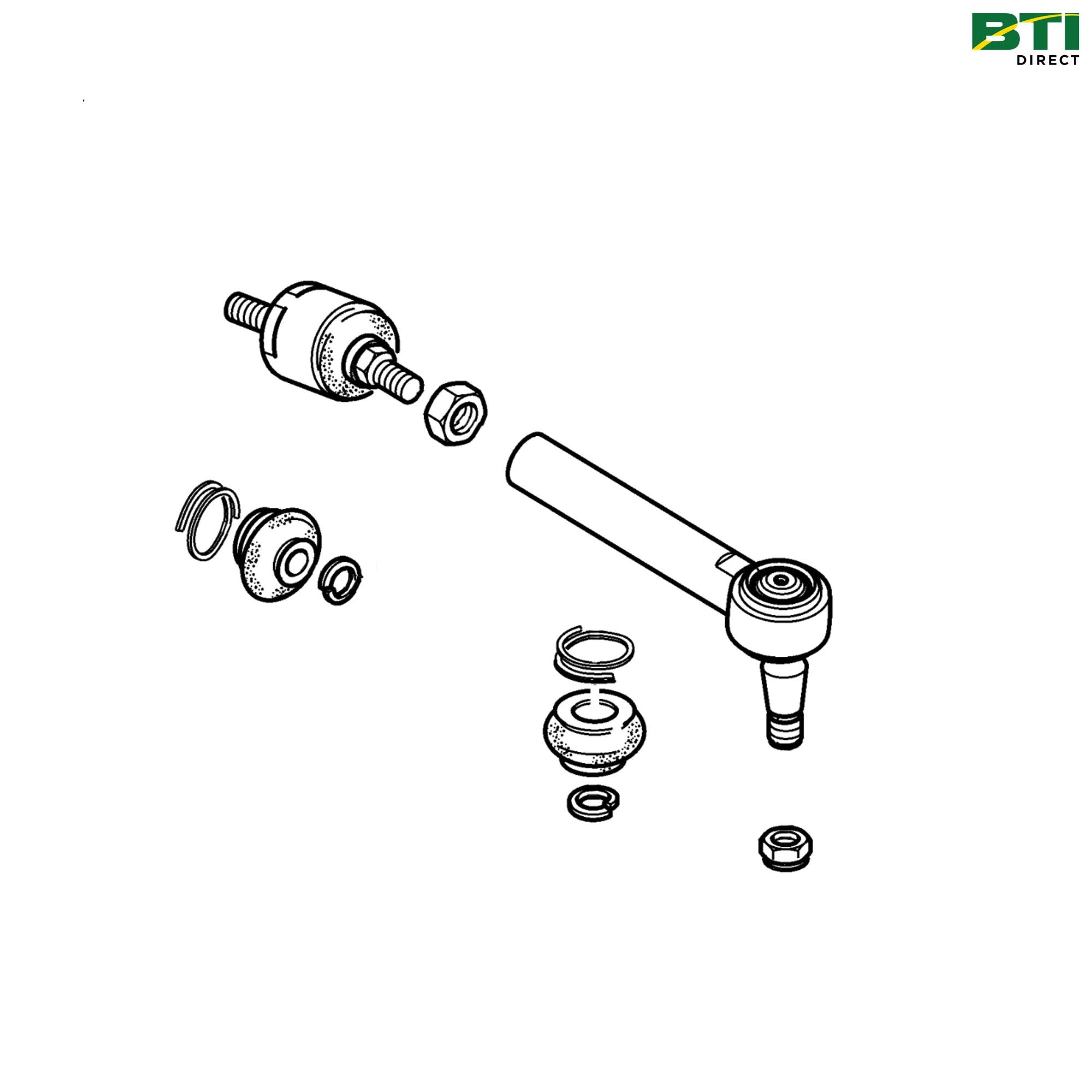 AL204775: Front Axle with MFWD Tie Rod Assembly