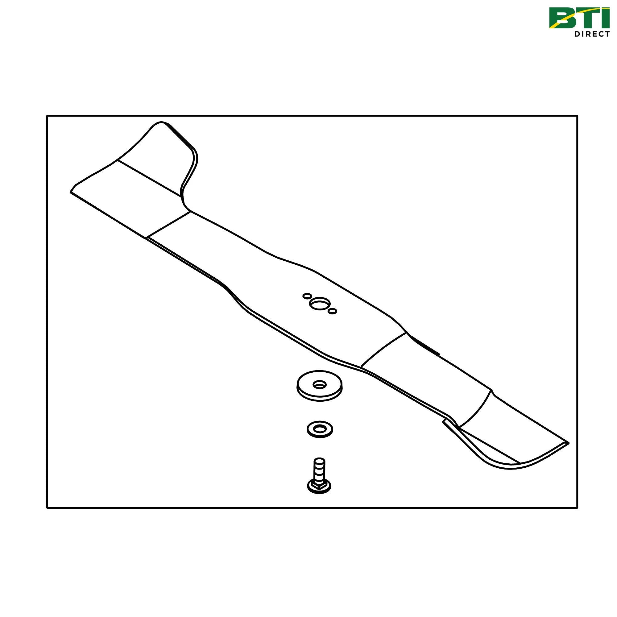 AM148487: Right Side Mid Mount Mower Blade Kit, 26.5 mm Center Hole