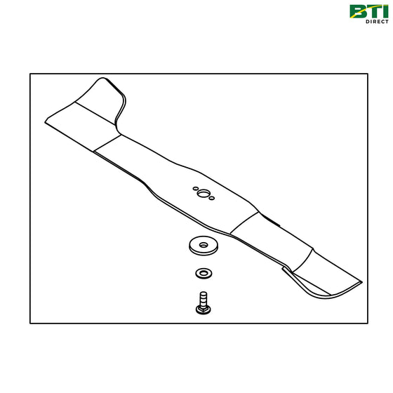 AM148487: Right Side Mid Mount Mower Blade Kit, 26.5 mm Center Hole