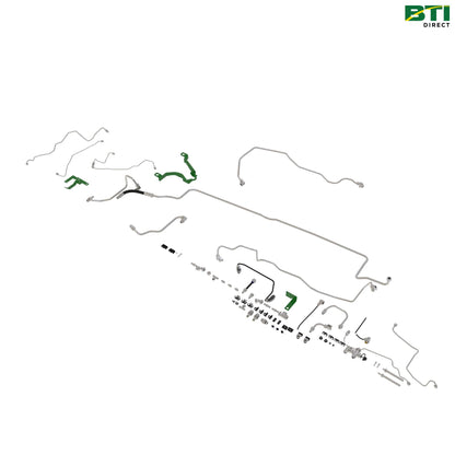 BL17046: Dual Brake Lines and Bracket Attachment for Air Trailer Brake Supply and Bleeding