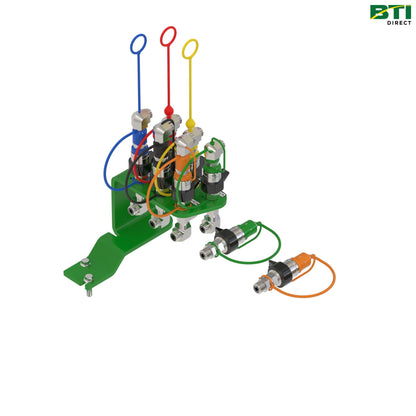 BW16936: 3-Function Hydraulic Quick-Connect Coupler Attachment for Loader with Shut Off Valve