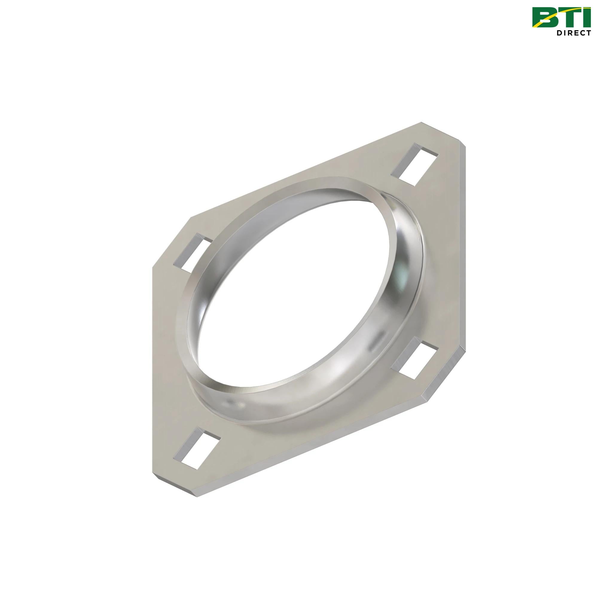 E74826: 4-Hole Square Trimmed Flanged Bearing Housing