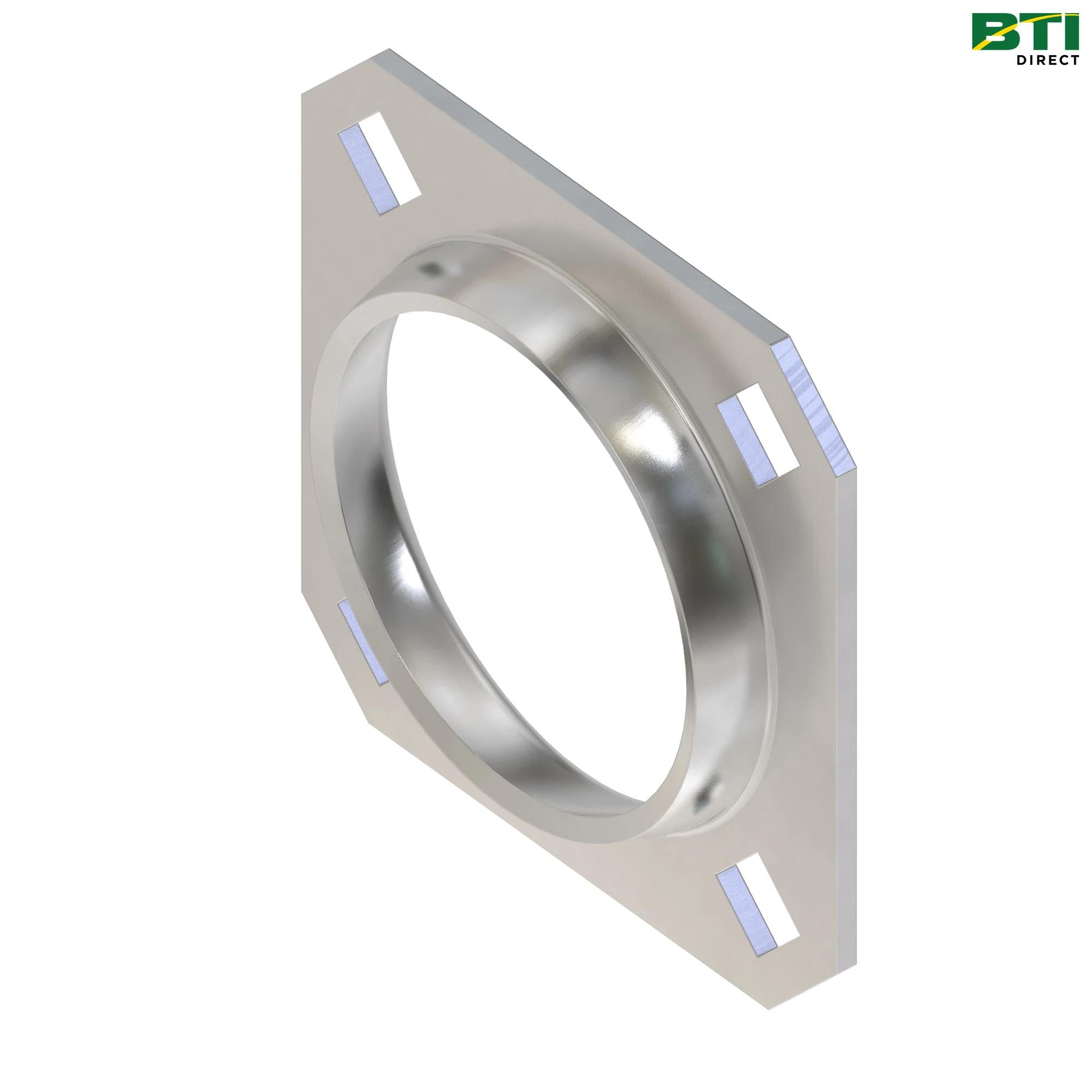 E74826: 4-Hole Square Trimmed Flanged Bearing Housing
