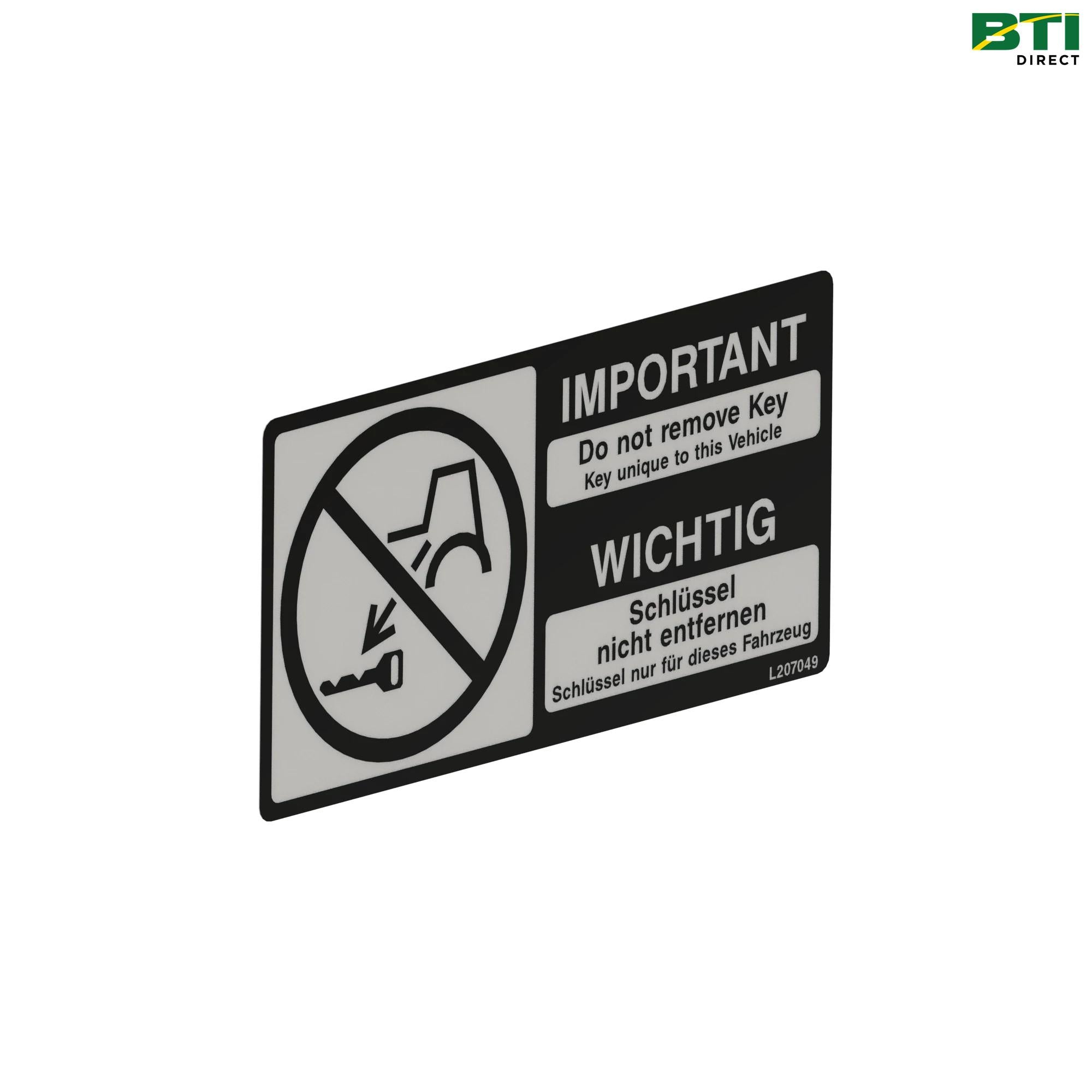 L207049: Instruction Plate