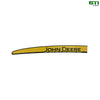 LVU17694: John Deere Stripe Label, Hood Left Side