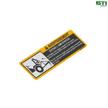  LVU23370: Folding ROPS Warning Label