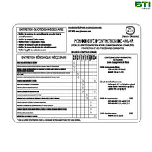  LVU28935: Service Interval and Fill Quantity Label