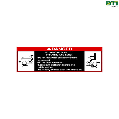 LVU34599: Mid Mower Danger Label