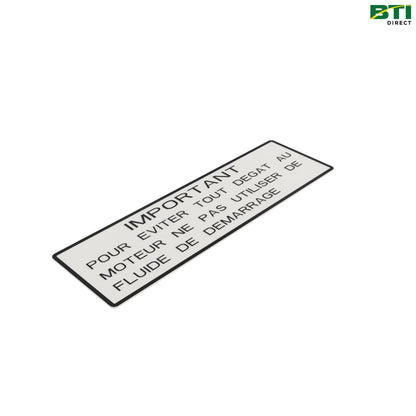 M88337: Important Label, French