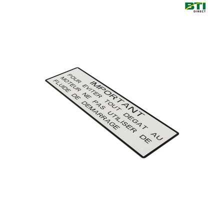 M88337: Important Label, French