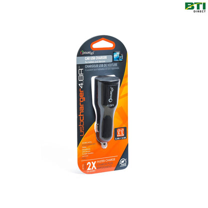 PM191-052901: 4.8 Amp Black Dual USB Plug