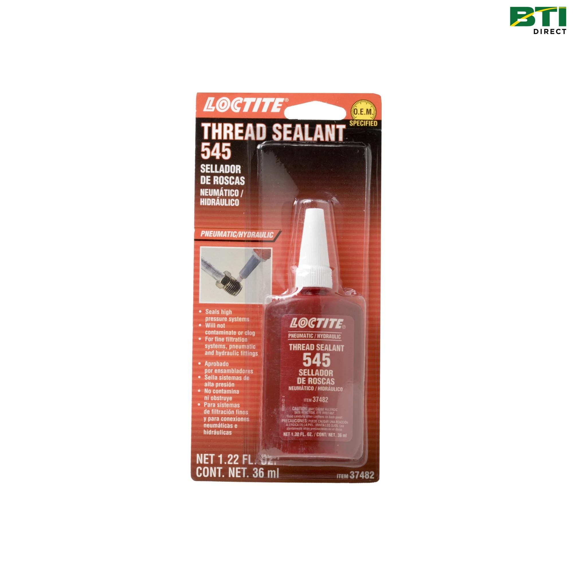 PM37482: LOCTITE® Thread Sealant 545™, 36 ml (1.22 Fluid Oz) Bottle