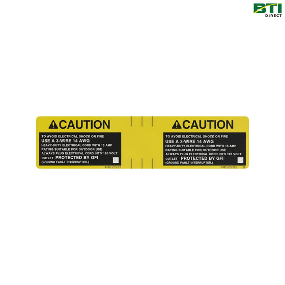 R152283: Caution Label for Ground Fault Circuit