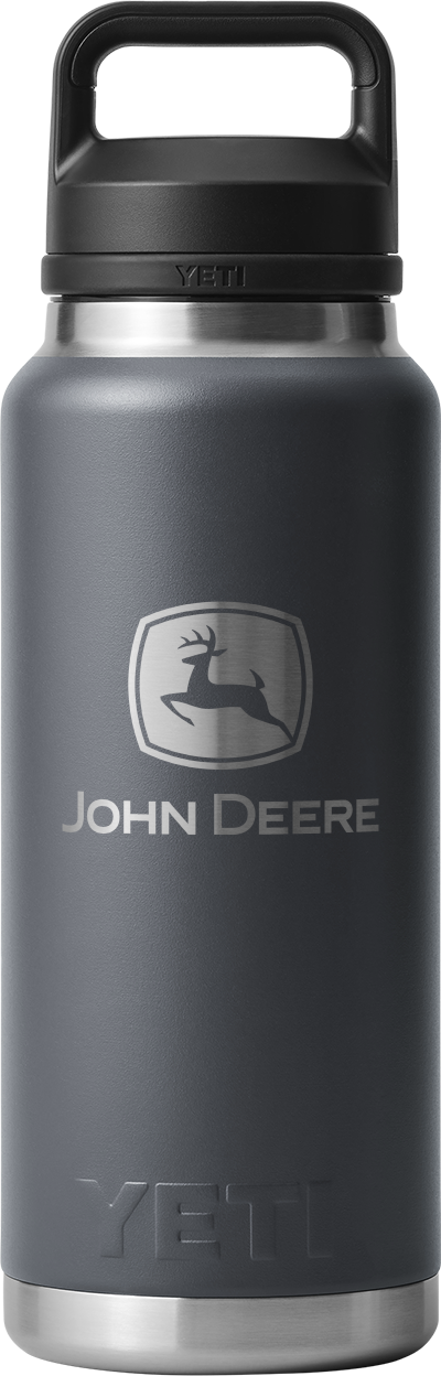 YETI 36 oz John Deere Rambler Bottle (Charcoal)