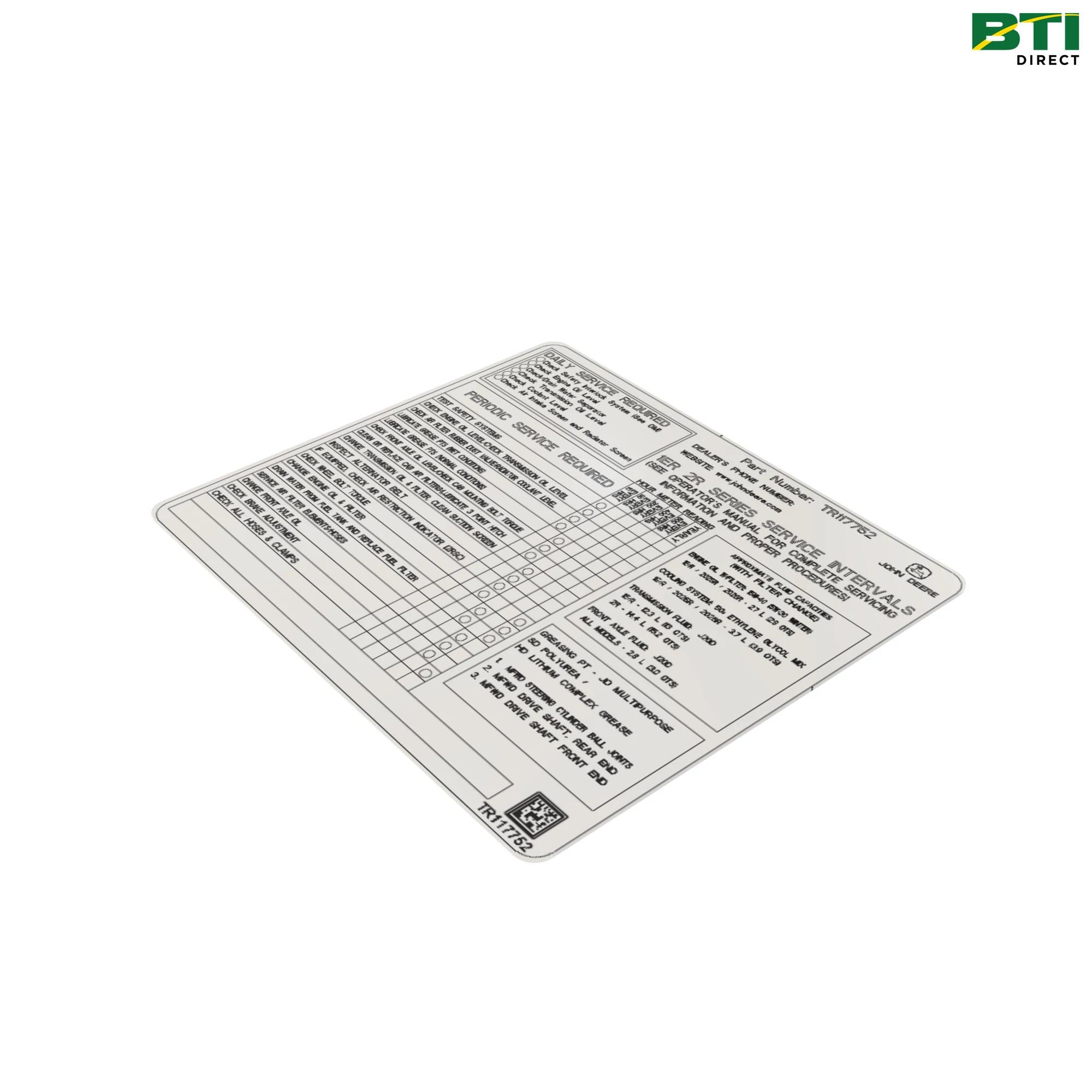 TR117752: Service Interval Label