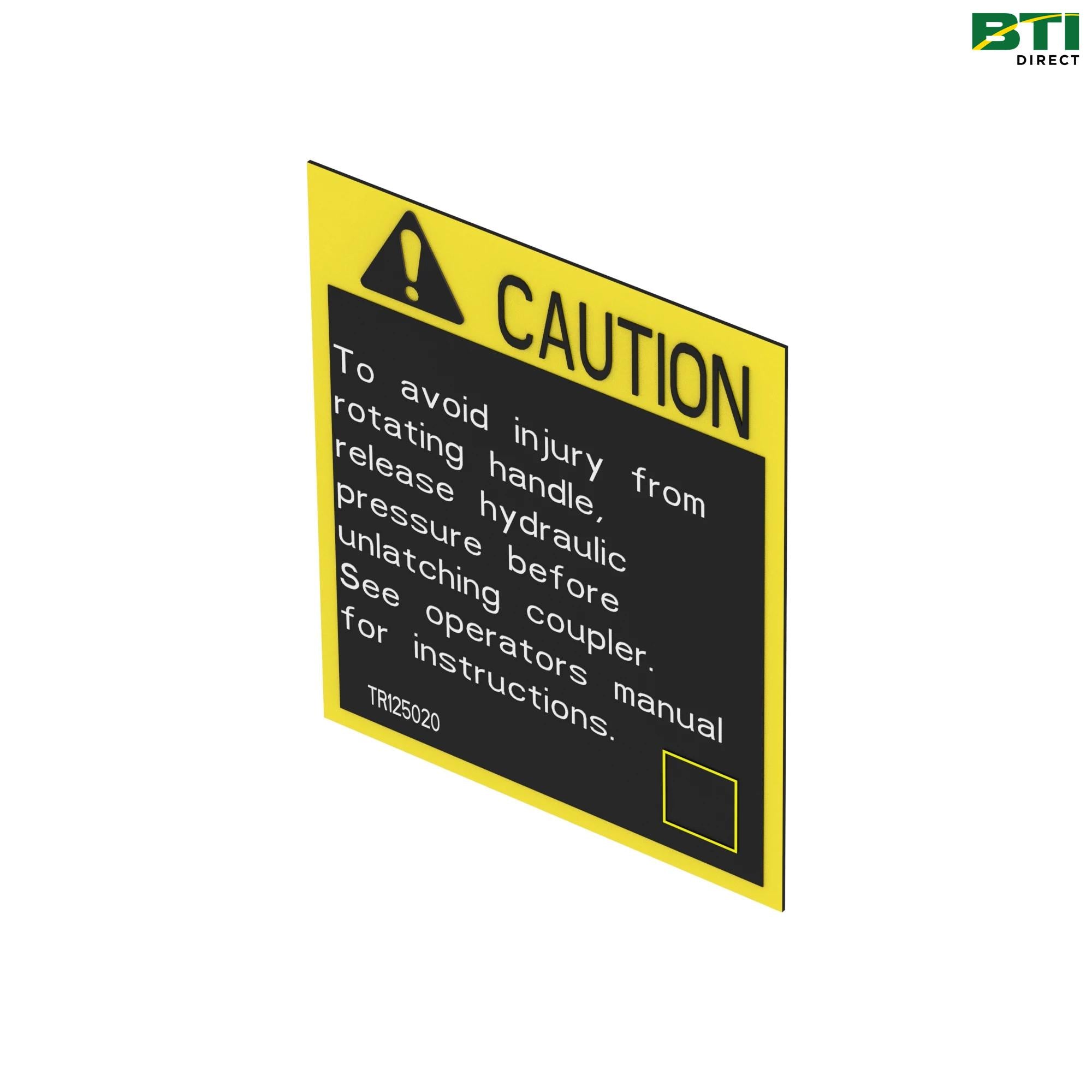 TR125020: Caution Label