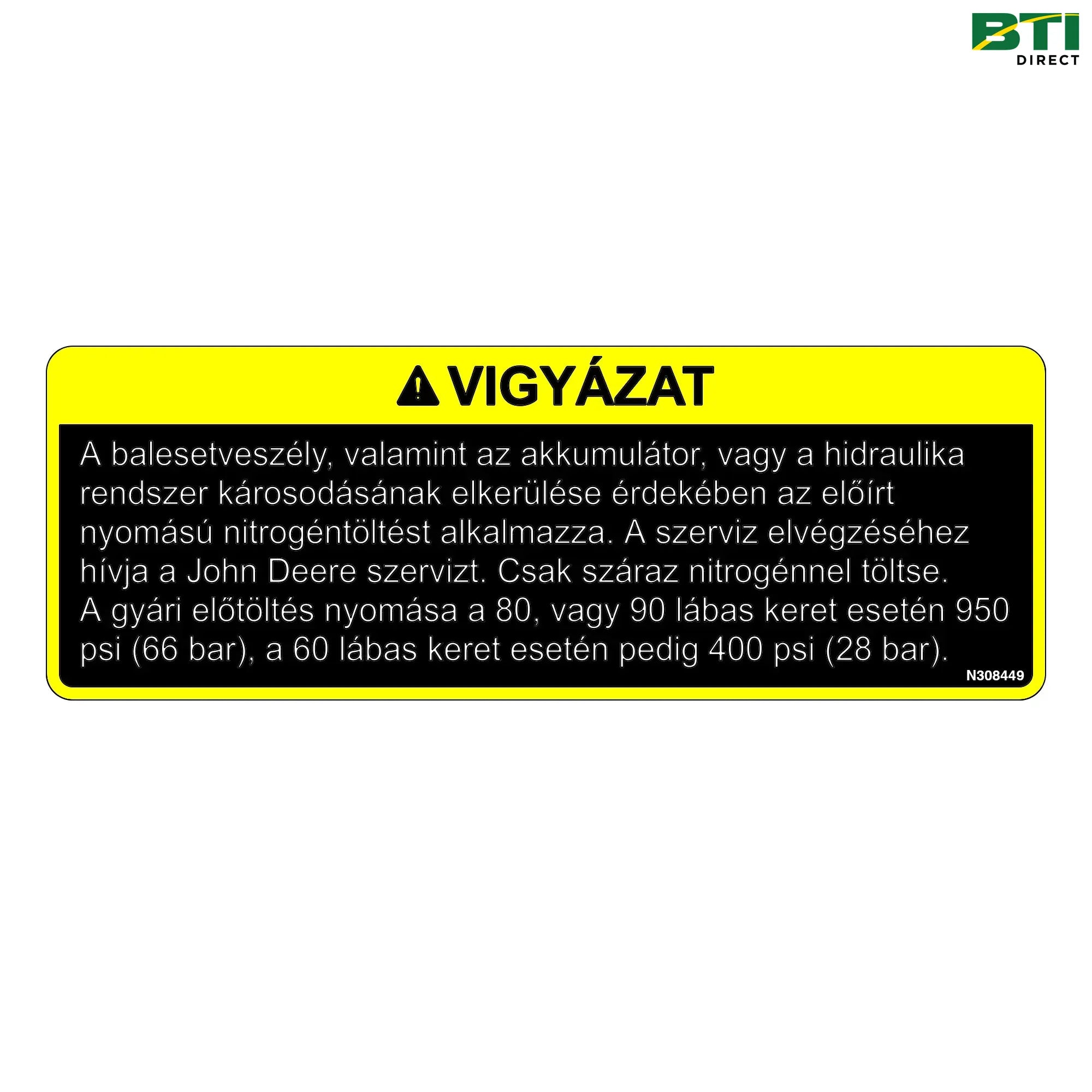 N308449: Safety Sign, Caution, Hungarian