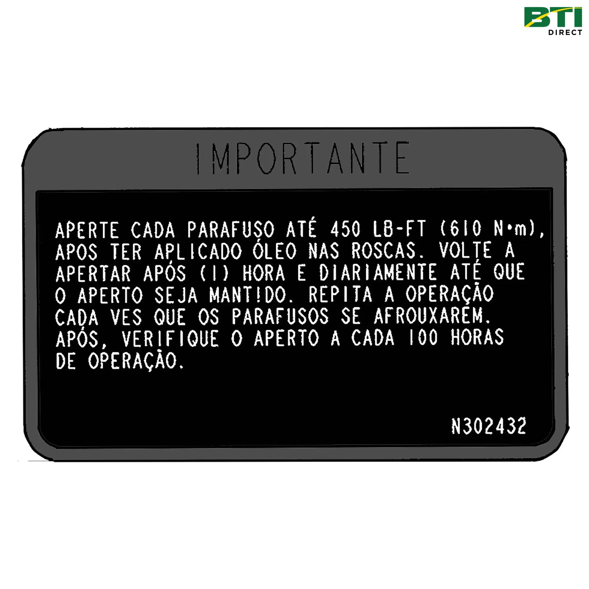 N302432: torque Label, Portuguese