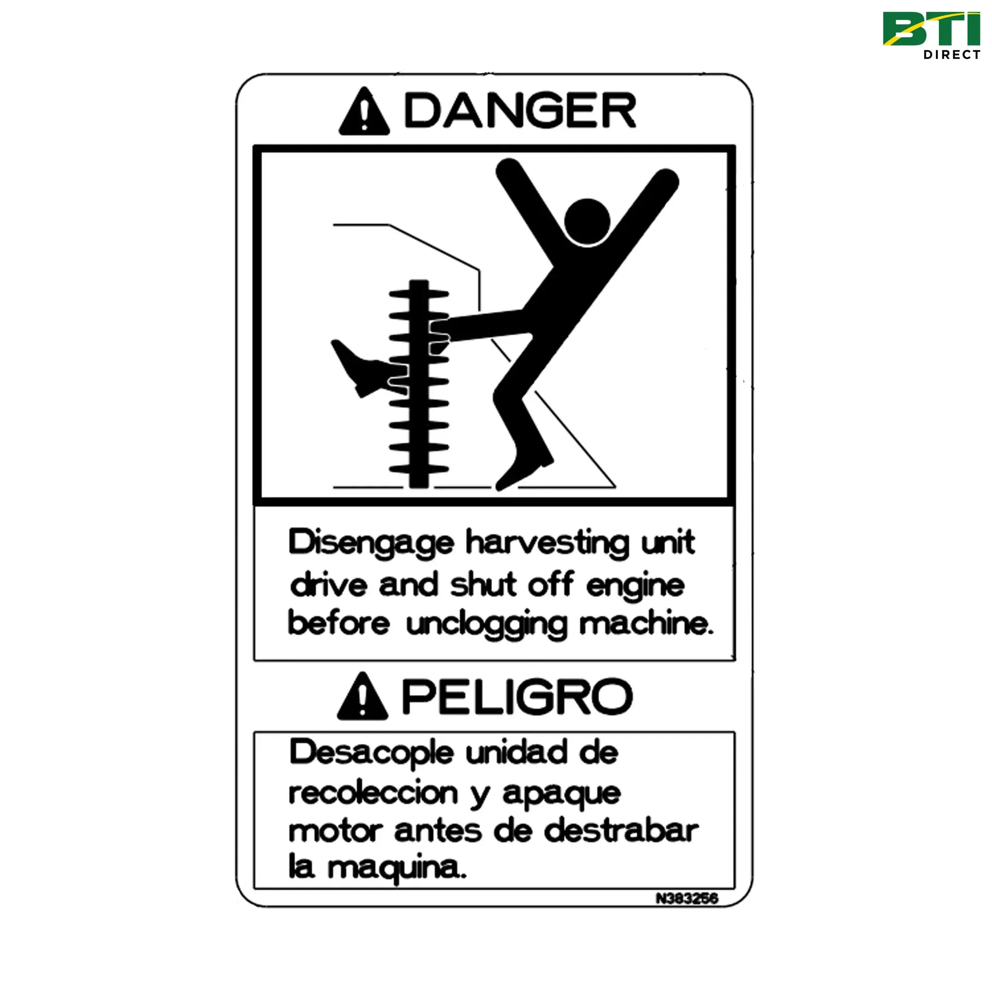 N383256: Danger Sign Label