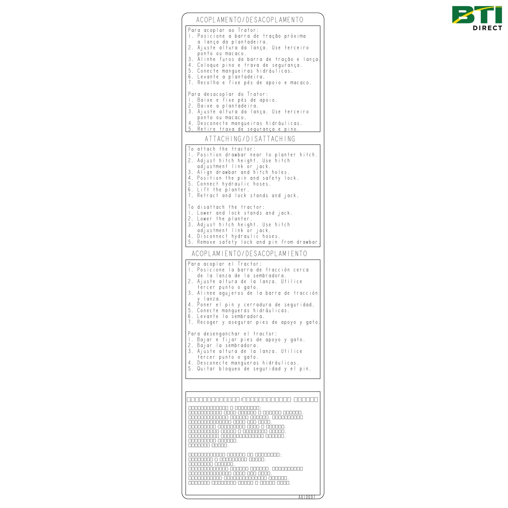 AX10697: Information Decals Plate