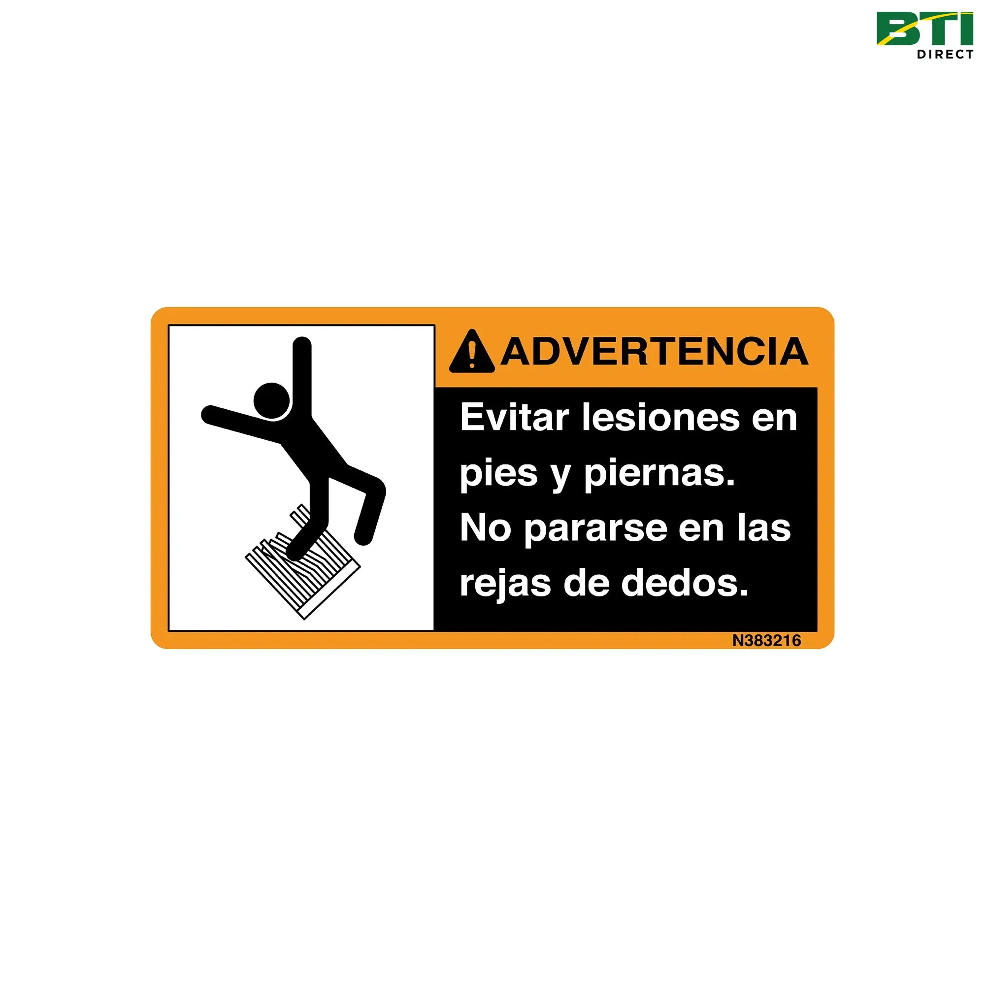 N383216: No Step Grates Decal, Spanish