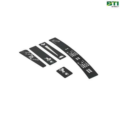 RE234778: Armrest Control Housing Label Kit