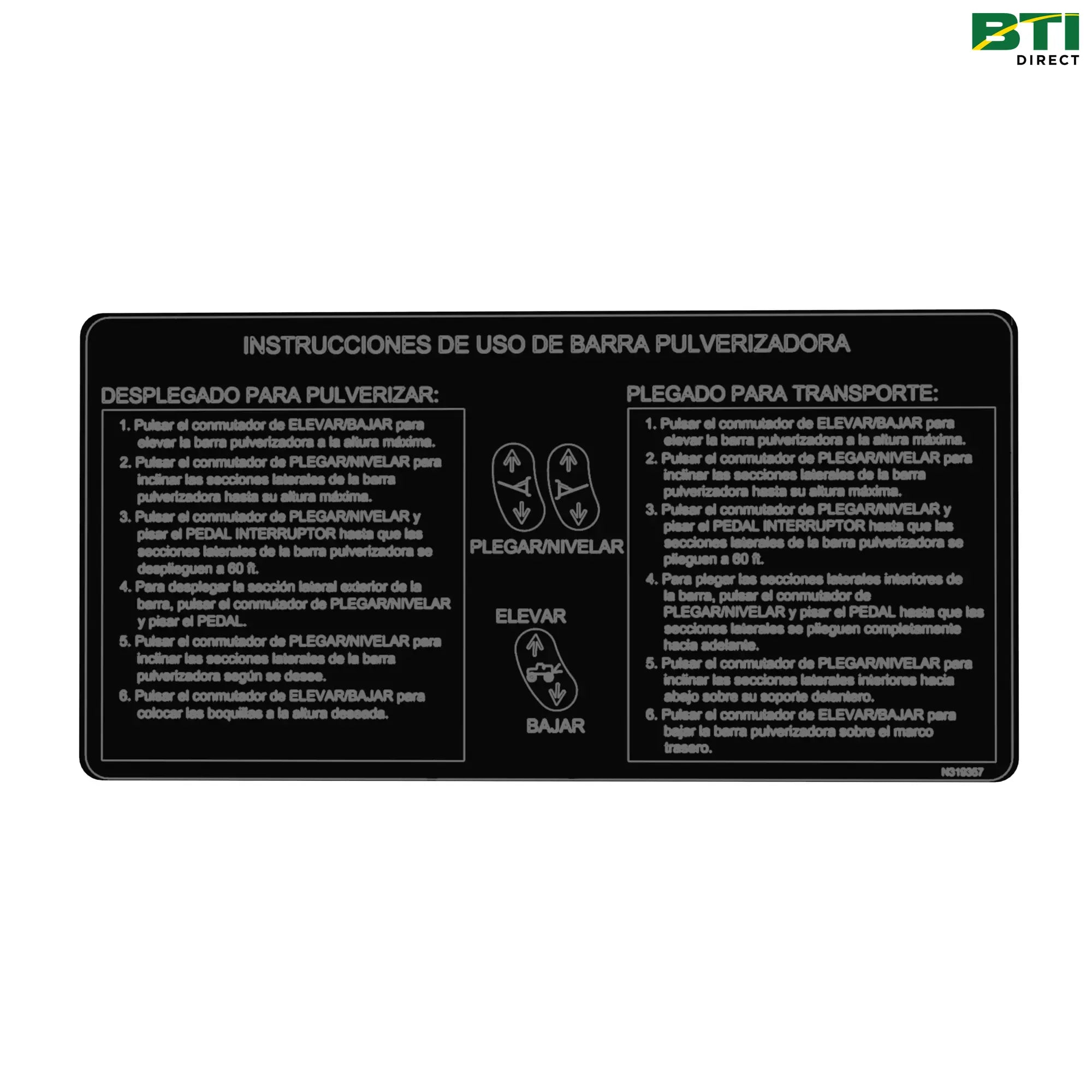 N319357: Boom Fold Instruction Label