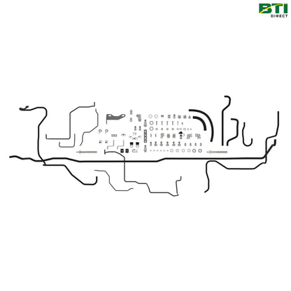 BL16623: 2-Brake Lines and Bracket Attachment for Air Trailer Brake Supply and Bleeding
