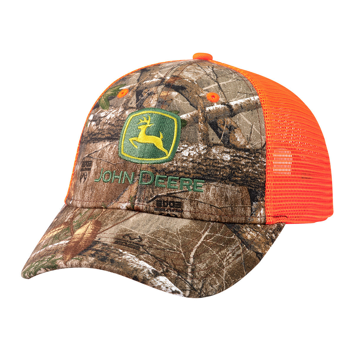 Camo Twill & Orange Mesh John Deere Cap